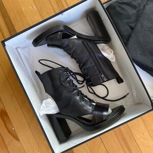 Ann Demeulemeester black lace-up heeled sandals